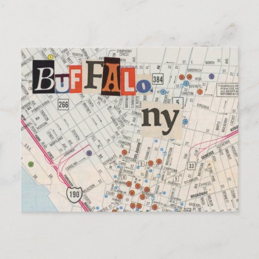 Buffalo NY Cartes Collage Carte Postale 35 (Devant)
