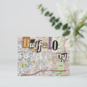 Buffalo NY Maps Carte postale Collage (Debout devant)
