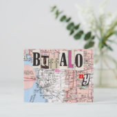Buffalo NY Maps carte postale collage (Debout devant)
