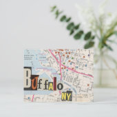 Buffalo NY Maps Carte postale Collage 36 (Debout devant)
