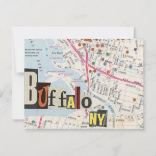 Buffalo NY Maps Carte postale Collage 36