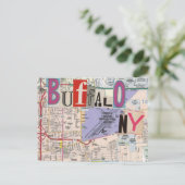 Buffalo NY Maps Carte postale Collage 38 (Debout devant)