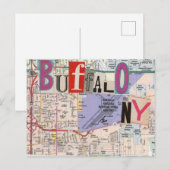 Buffalo NY Maps Carte postale Collage 38 (Devant / Derrière)