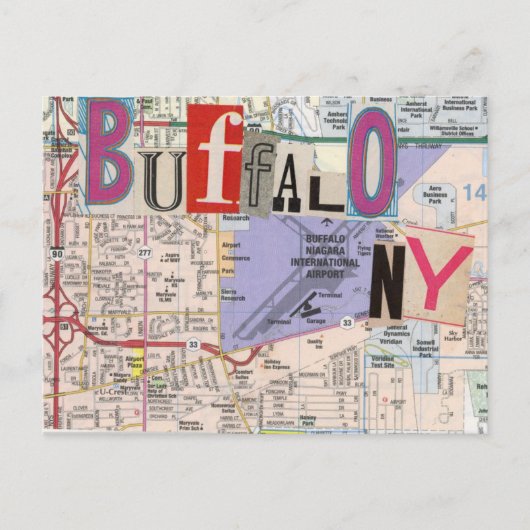 Buffalo NY Maps Carte postale Collage 38 (Devant)