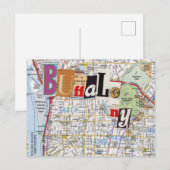 Buffalo NY Maps Carte postale Collage 40 (Devant / Derrière)