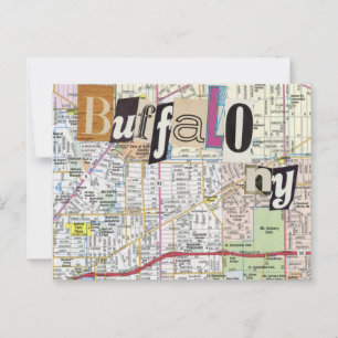 Buffalo NY Maps Collage briefkaart