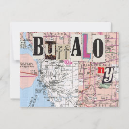 Buffalo NY Maps collage briefkaart