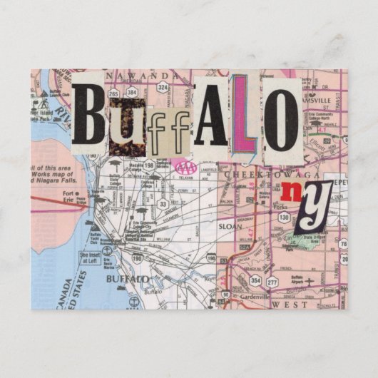 Buffalo NY Maps collage briefkaart (Voorkant)