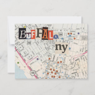 Buffalo NY Maps Collage Briefkaart 35