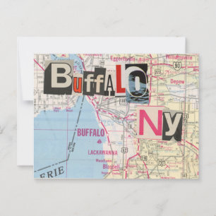 Buffalo NY Maps Collage briefkaart 39