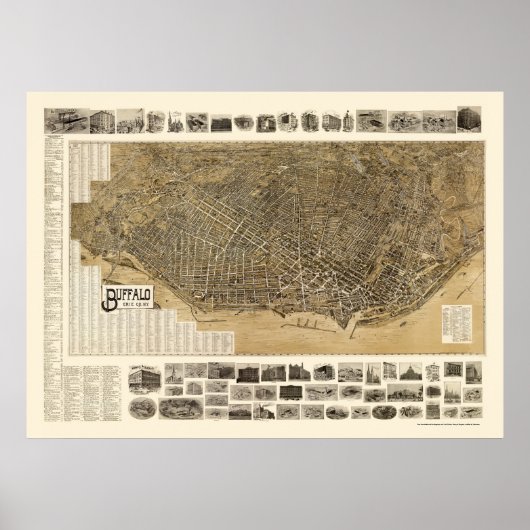 Buffalo, NY Panoramic Map - 1902 Poster (Voorkant)