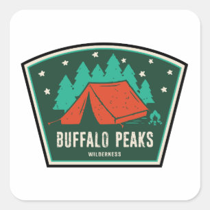 Buffalo Peaks Wilderness Colorado Camping Vierkante Sticker