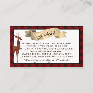 Buffalo Plaid Baby Shower Boek Verzoek Gedicht Informatiekaartje