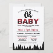 Buffalo Plaid Baby shower Invitation - Oh Baby (Devant)