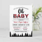 Buffalo Plaid Baby shower Invitation - Oh Baby (Debout devant)
