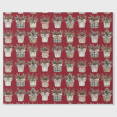 Buffalo Plaid Basket | Boerderij Kerstmis Cadeaupapier (Vlak)