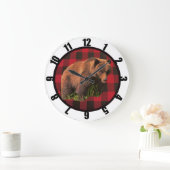Buffalo Plaid Bear Man Cave Grosse Horloge (Maison)