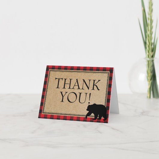 Buffalo Plaid Bedankbriefkaarten Kaart (Voorkant)