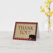 Buffalo Plaid-bedankkaartjes Kaart (Gele Bloem)