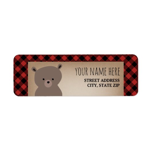 Buffalo Plaid Beer Baby shower Etiket (Voorkant)