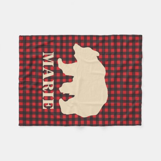 Buffalo plaid beer gepersonaliseerde deken (Voorkant (Horizontaal))