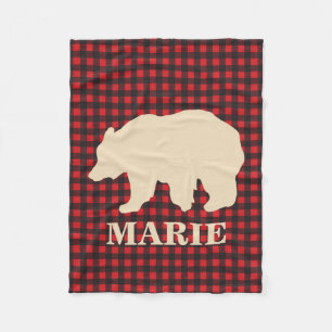 Buffalo plaid beer gepersonaliseerde deken