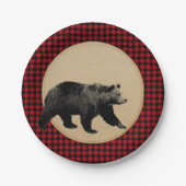 Buffalo Plaid Beer rustieke hut Papieren Bordje (Voorkant)