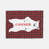 Buffalo plaid beer staande gepersonaliseerde deken (Voorkant (Horizontaal))