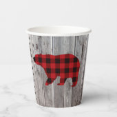 Buffalo Plaid Beer Wild One Boy 1st Verjaardagsfee Papieren Bekers (Achterkant)