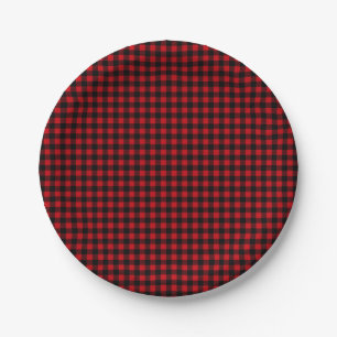 Buffalo Plaid Boho Landelijke Blokhut Papieren Bordje