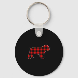 Buffalo Plaid Bulldog Sleutelhanger