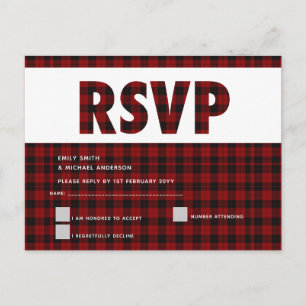 Buffalo Plaid carte RSVP moderne N'IMPORTE QUEL ÉV