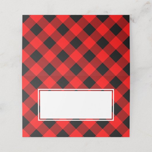 Buffalo Plaid Check Westerne kerstblokhut (Buitenkant ongevouwen)