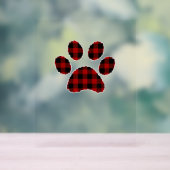Buffalo Plaid Chien Empreinte de patte ou Amoureux (Neutre)