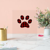 Buffalo Plaid Chien Empreinte de patte ou Amoureux (Mariage)