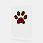 Buffalo Plaid Chien Empreinte de patte ou Amoureux (Angle)