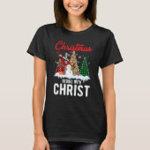 Buffalo Plaid Christian Jesus Christmas Begins Wit T-shirt (Voorkant)