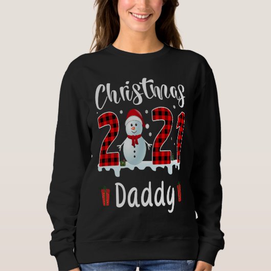Buffalo Plaid Christmas 2021 Daddy Snowman Trui (Voorkant)