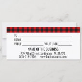 Buffalo Plaid Christmas Carte cadeau Arbres Leopar (Dos)