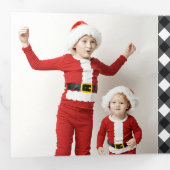 Buffalo Plaid Christmas Holiday Triple Carte photo (Intérieur en premier)