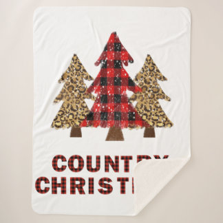 Buffalo Plaid Christmas Tree Sherpa Blanche