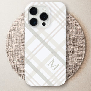 Buffalo Plaid Classic Elegant Monogram Initiaal iPhone 15 Pro Case