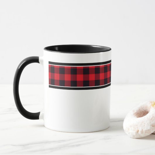 Buffalo Plaid Coffee Mug (Avec donut)