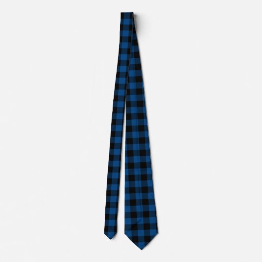 Buffalo Plaid Cravate Bleu Et Noir (Dos)