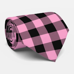Buffalo Plaid Cravate rose et noir