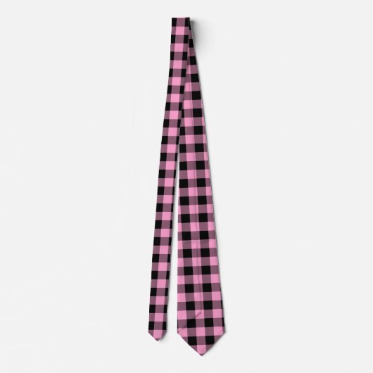 Buffalo Plaid Cravate rose et noir (Dos)