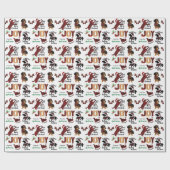 Buffalo Plaid Dachshund Hond Kerstvreugde Cadeaupapier (Vlak)