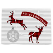 Buffalo Plaid Deer Christmas Cadeau Sac (Devant)