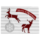 Buffalo Plaid Deer Christmas Cadeau Sac (Dos)