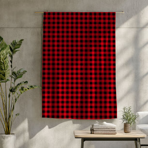 Buffalo Plaid Deken Rood Zwart Houthakkerssfeer